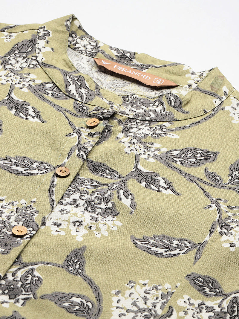 Printed Mandarin Shirt – Casual & Chic