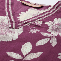Bodered V-Neck 3-Piece Kurta Set with Ankle-Length Pants & Full-Length Dupatta (Size S-XXL).