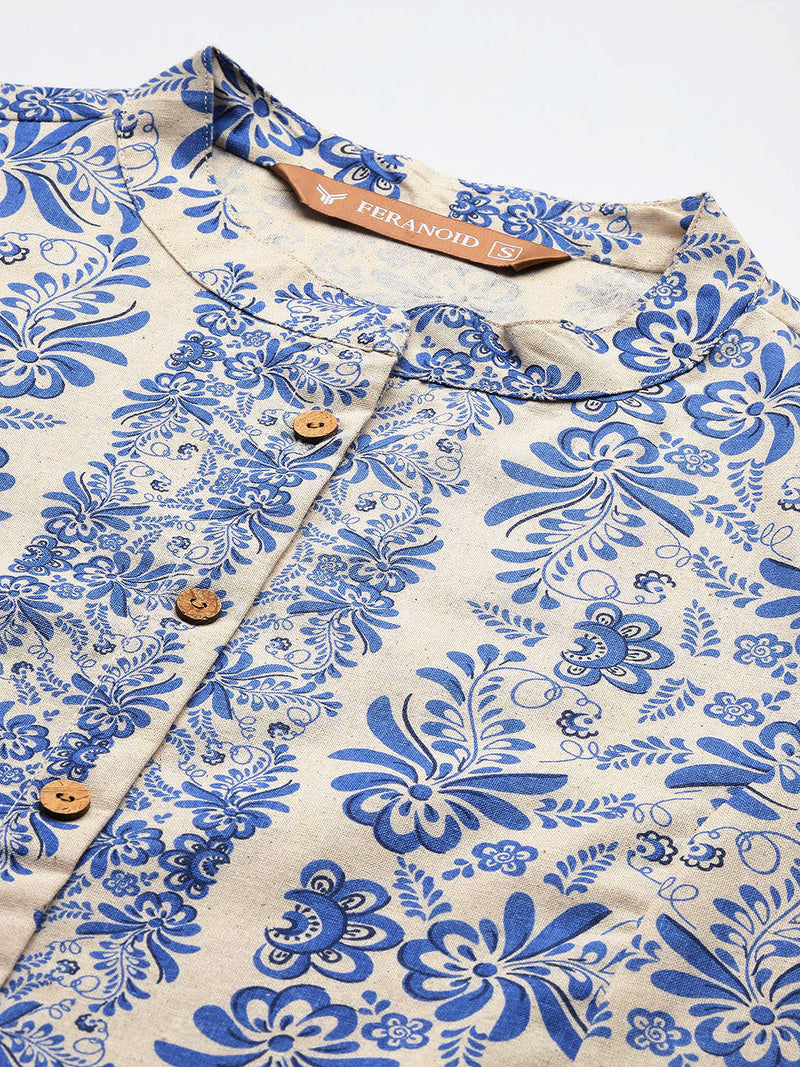 Printed Mandarin Shirt – Casual & Chic