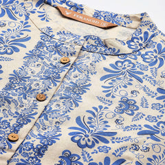 Printed Mandarin Shirt – Casual & Chic