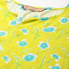 3/4 Sleeve Round Neck Vcut top Green1 Colour