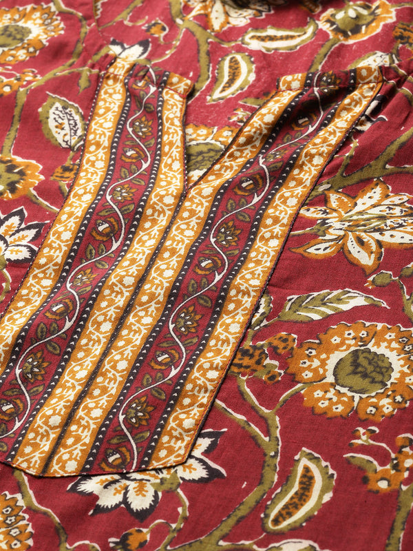 Empress Long Kurta for Women - V-Cut Neckline with 3/4 Sleeves