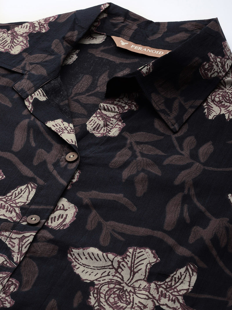 Versatile Collared Shirt with 3/4 Sleeves for Women – Elegant & Casual