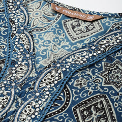 Straight Dupatta Sets - V-Neck, 3/4 Sleeves with Border Detailing, Elastic Waistband Pants with Pockets & Full-Length Dupatta (M-XXL)