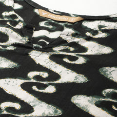 3/4 Sleeve Round Neck Vcut top Black Colour