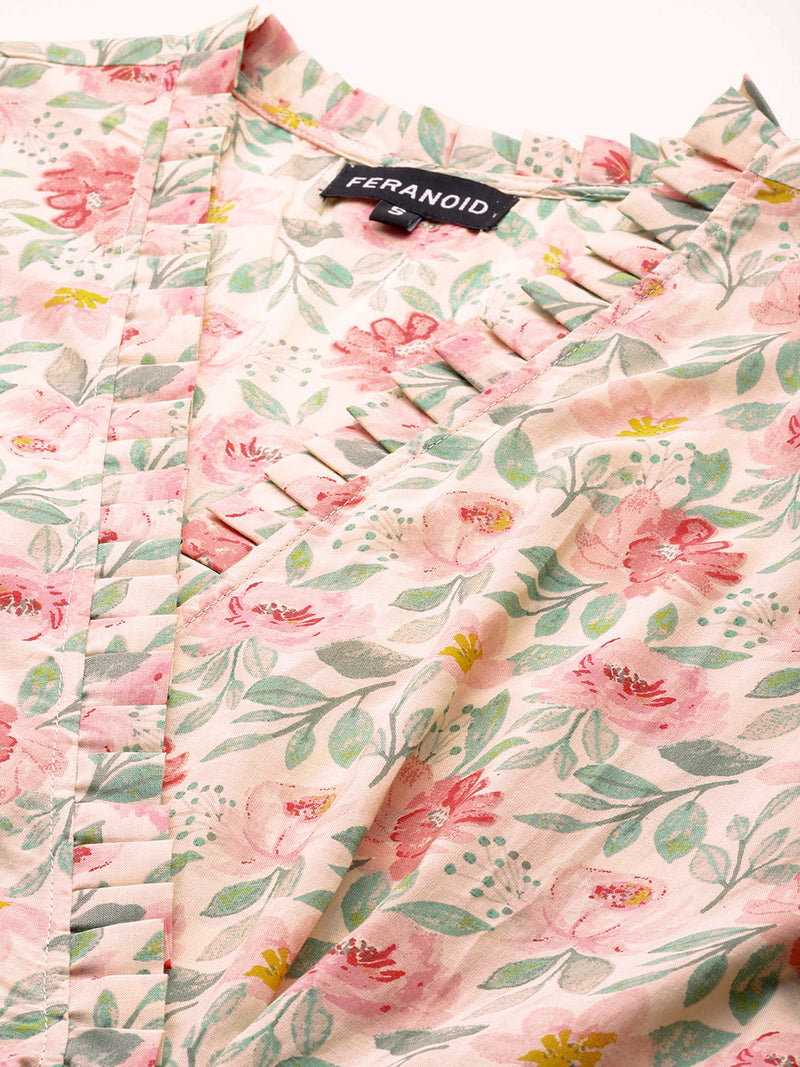 Floral Wrap Angrakha Dress – Lightweight Sleeveless Cotton Perfection