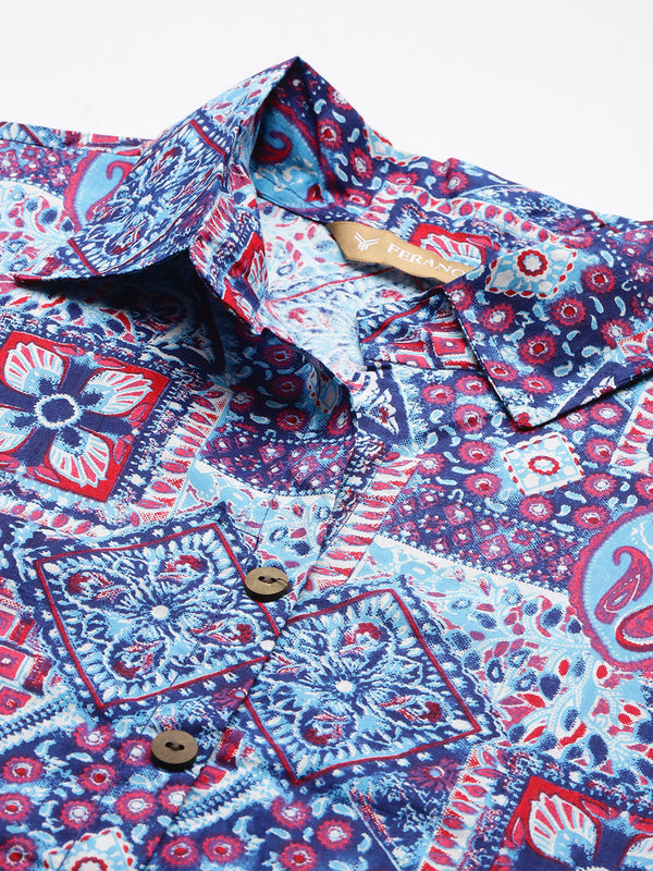 Versatile Collared Shirt with 3/4 Sleeves for Women – Elegant & Casual