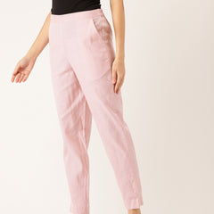 Cotton Pants - Double Pockets, Adjustable Waist, and Ankle-Length Fit