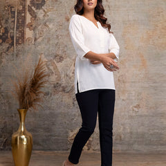 Elegant Short Kurti for Women – 3/4 Sleeves | Round Neck |