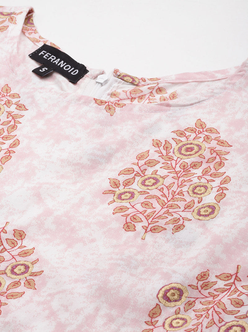 Cotton Printed Sleeveless A-Line Flared Kurti