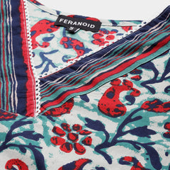 Cotton Printed V-Neck Kurti