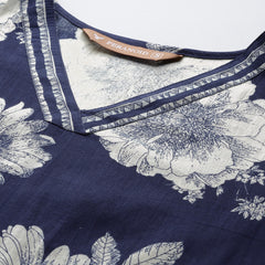 Bodered V-Neck 3-Piece Kurta Set with Ankle-Length Pants & Full-Length Dupatta (Size S-XXL).