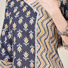 Graceful Wrap-Style Angrakha Cotton Kurti for Everyday Wear