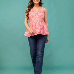 Strappy Peplum Top – Flattering Fit, All-Day Comfort, Sizes XS–XXL.