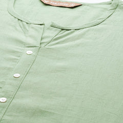 Elegant Short Kurti for Women –Button Detailing & 3/4 Sleeves | Round Neck |