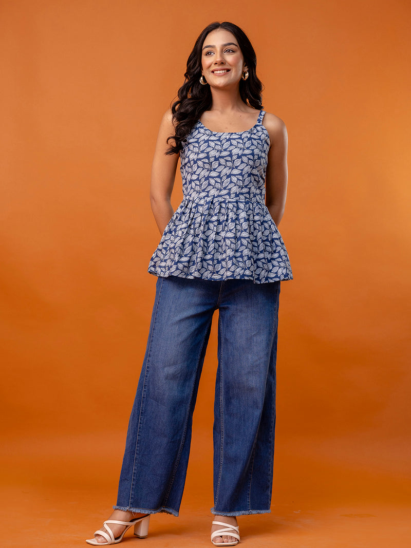 Strappy Peplum Top – Flattering Fit, All-Day Comfort, Sizes XS–XXL.