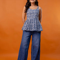 Strappy Peplum Top – Flattering Fit, All-Day Comfort, Sizes XS–XXL.