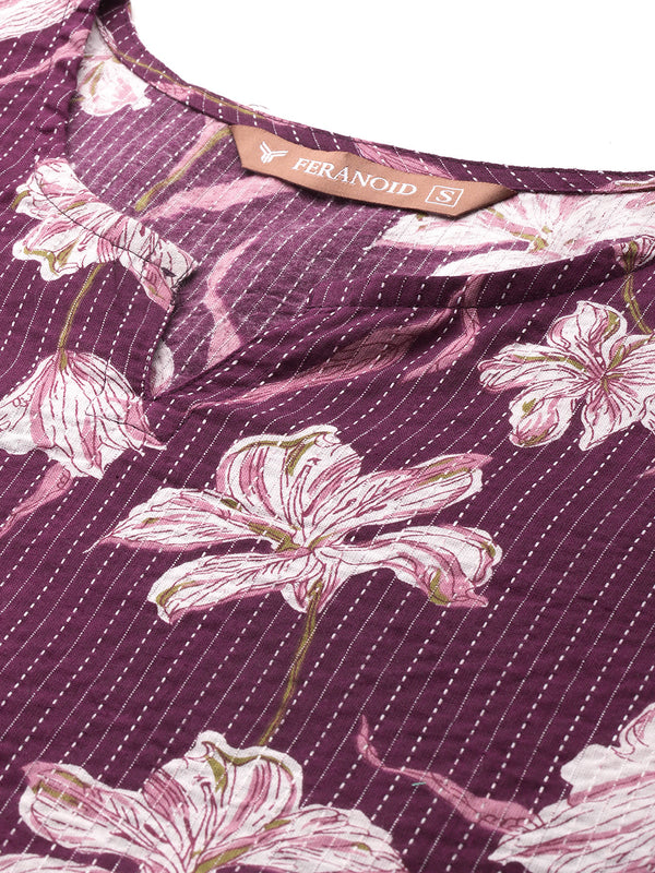 3/4 Sleeve Round Neck Vcut top White Colour