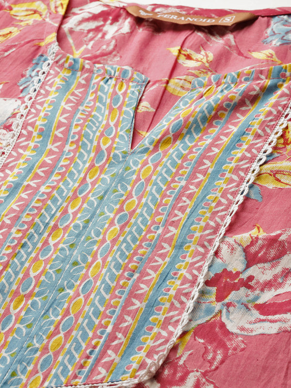 Empress Long Kurta for Women - V-Cut Neckline with 3/4 Sleeves