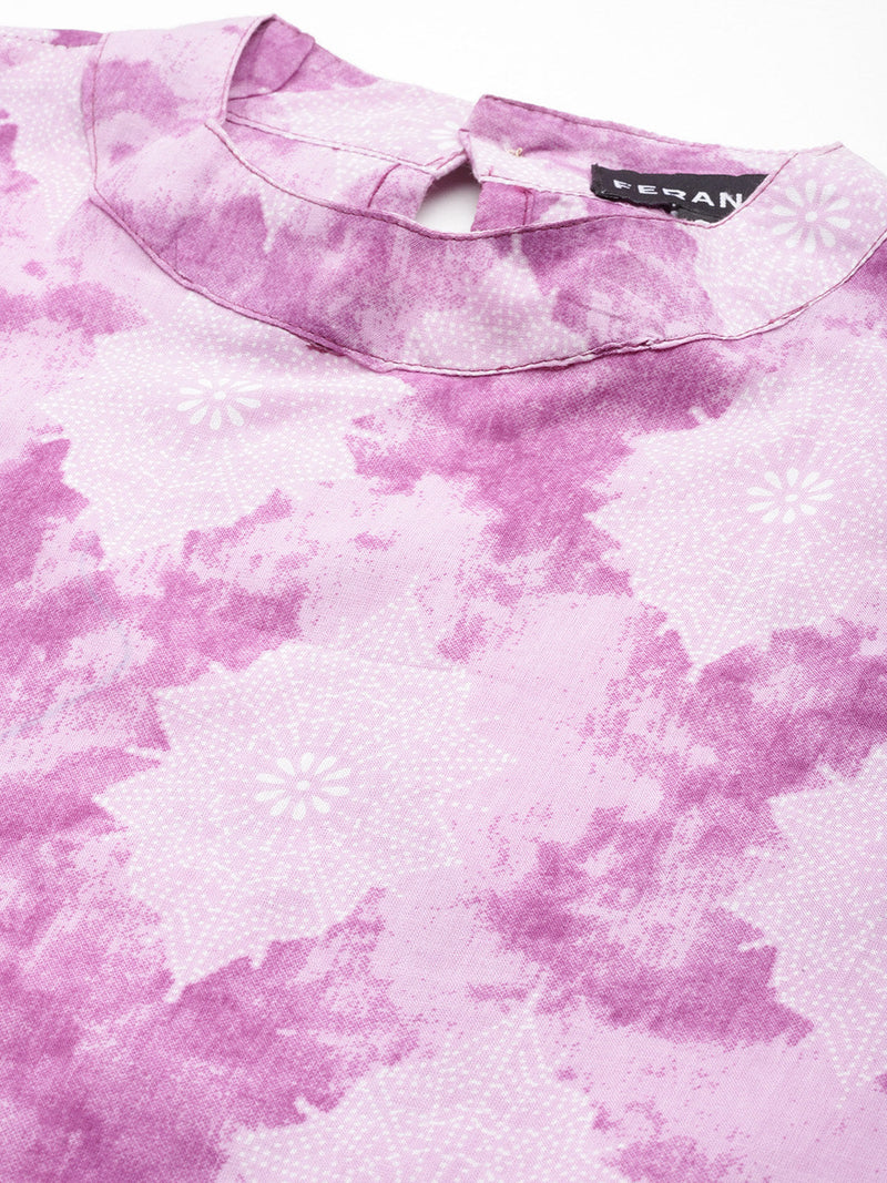 Cotton Printed Sleeveless Straight Long Kurti