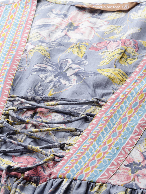 Princess Cut Top for Women - 3/4 Sleeves with Front Drawstrings