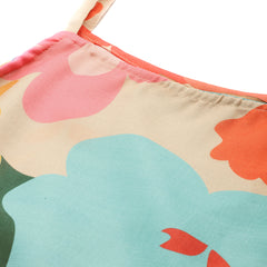 Cropped Sleeveless strap Peplum top with digital print on linen fabric.| Size- Small| Colour - Cream, Red, Blue