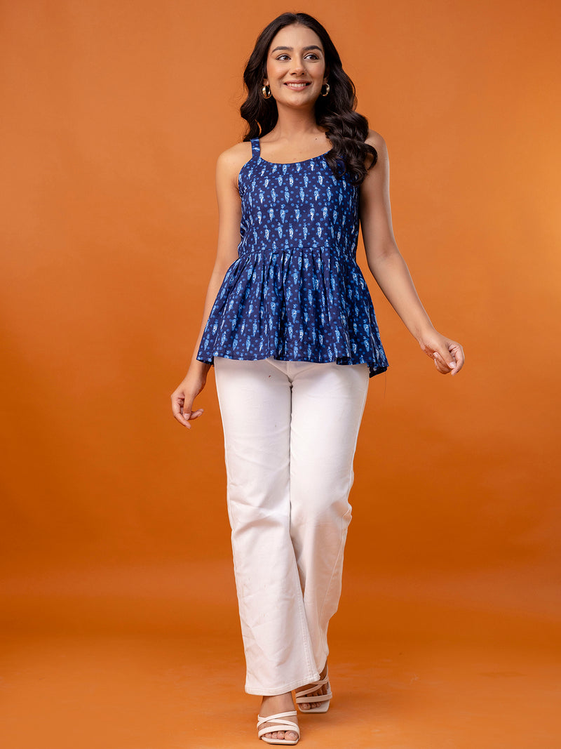Strappy Peplum Top – Flattering Fit, All-Day Comfort, Sizes XS–XXL.