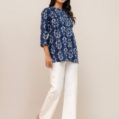 Elegant Mandarin Collar Printed Tunic – Stylish & Comfortable, Sizes