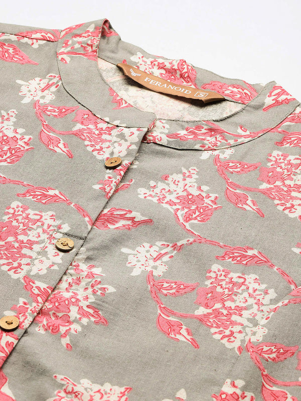 Printed Mandarin Collar top – Casual & Chic