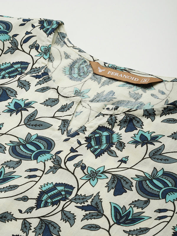 3/4 Sleeve Round Neck Vcut top White3 Colour