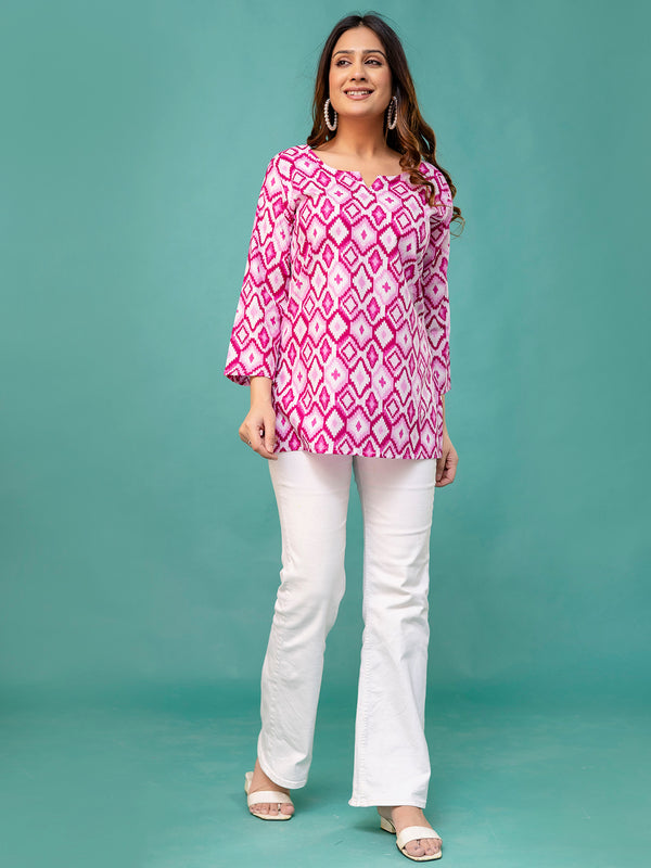 Elegant Printed top – Soft Cotton, Everyday Style, Sizes S–XXL.