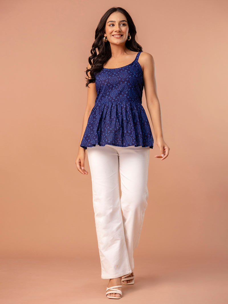 Strappy Peplum Top – Flattering Fit, All-Day Comfort, Sizes XS–XXL.