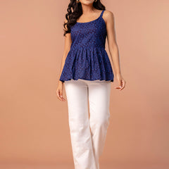 Strappy Peplum Top – Flattering Fit, All-Day Comfort, Sizes XS–XXL.