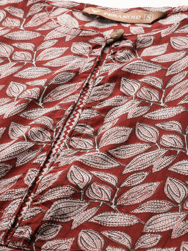 Inner Yoke Short Kurti for Women - Button Detail & 3/4 Sleeves