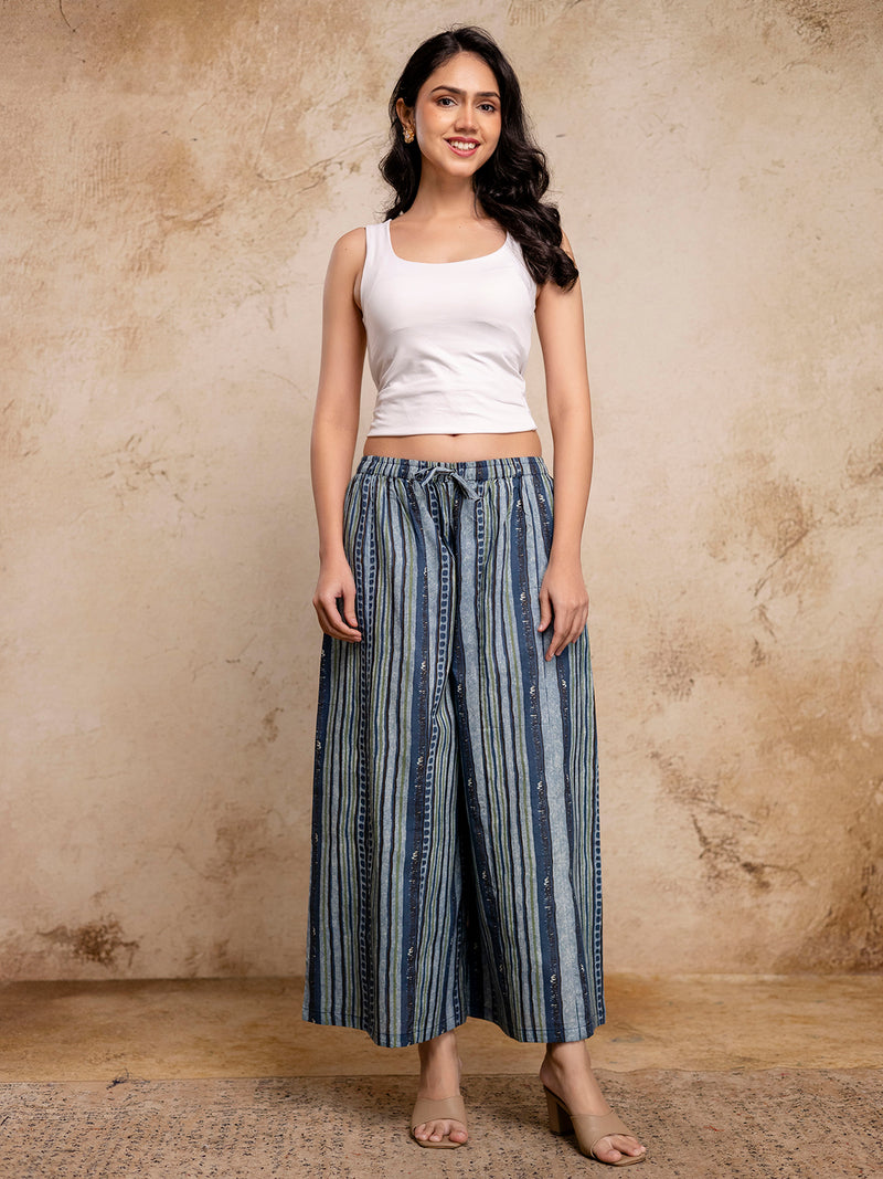 Women’s Elegant Cotton Printed Palazzos | Breathable & Flowy Fit