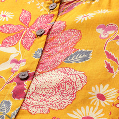 Elegant A-Line Long Kurta for Women - Mandarin Collar with Button Detailing