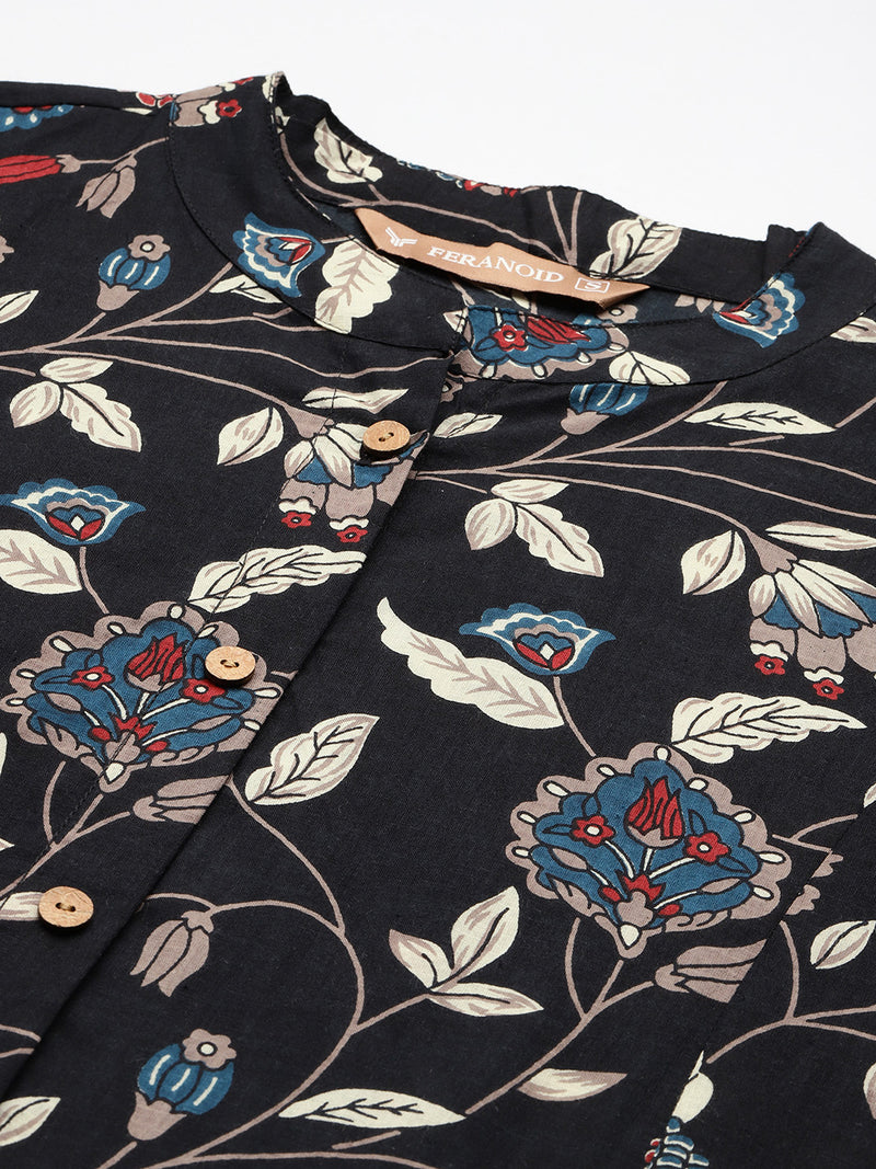 Printed Mandarin Shirt – Casual & Chic