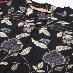 Printed Mandarin Shirt – Casual & Chic