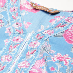 A-line Dupatta Sets - V-Neck, 3/4 Sleeves, Lace Work, Elastic Waistband Pants with Pockets & Full-Length Dupatta (M-XXL)