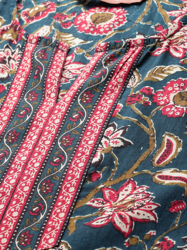 Empress Long Kurta for Women - V-Cut Neckline with 3/4 Sleeves