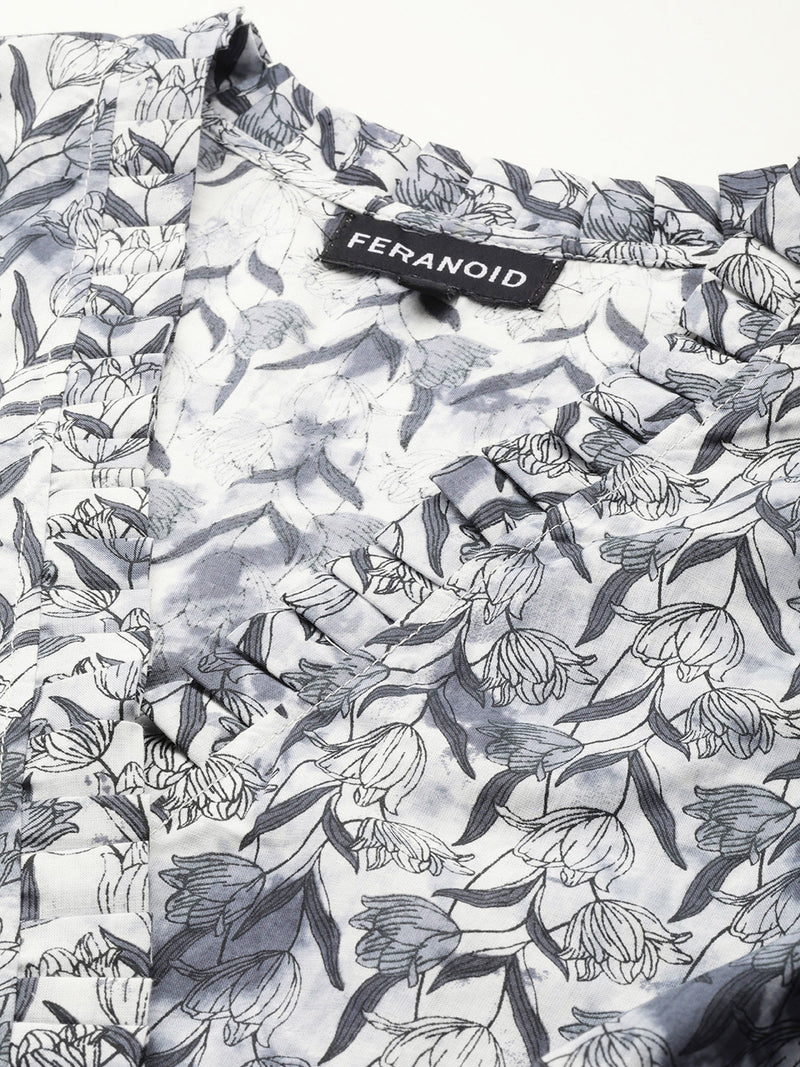 Floral Wrap Angrakha Dress – Lightweight Sleeveless Cotton Perfection