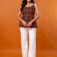 Strappy Peplum Top – Flattering Fit, All-Day Comfort, Sizes XS–XXL.