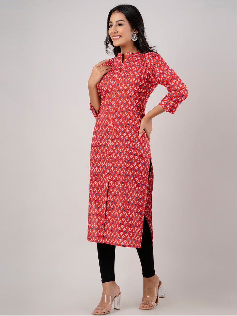 Feranoid Straight Knee Length Grey Colour Kurta For Women