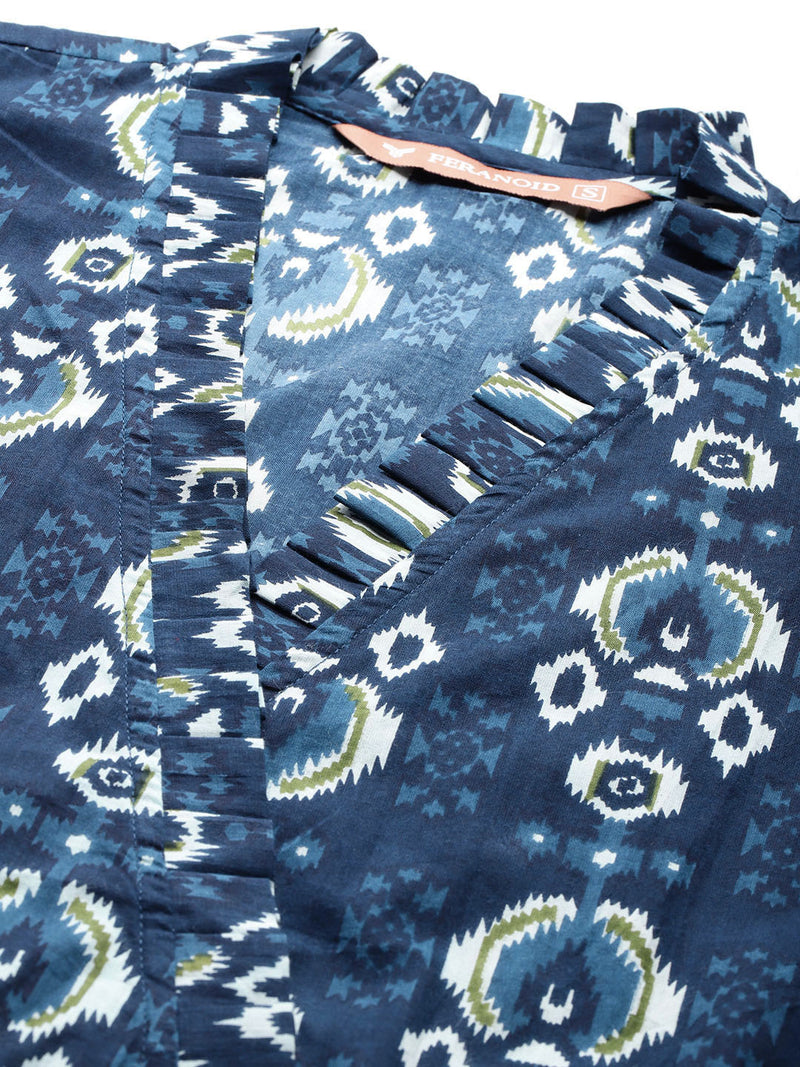 Floral Wrap Angrakha Dress – Lightweight Sleeveless Cotton Perfection