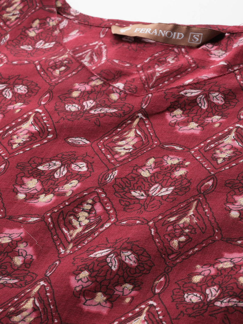 V-Neck 3/4 Sleeve Short Kurti for Women - Tailored Fit & Chic Design