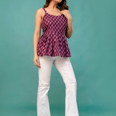 Strappy Peplum Top – Flattering Fit, All-Day Comfort, Sizes XS–XXL.