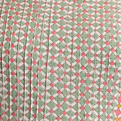 Women Pink Cotton Printed A-Line Kurti