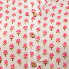 Women White Cotton Printed Short Kurti