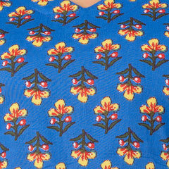 Printed Cotton Blue Peplum Tunic