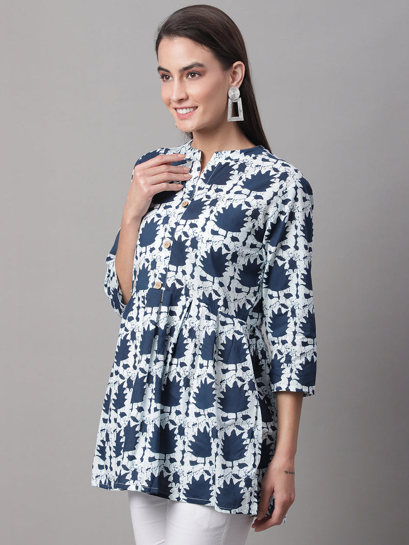 Women Flared White Designer Short Kurti